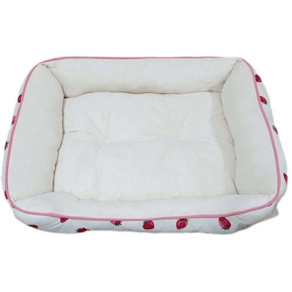 小泉ライフテックス いちごプリントダブルガーゼベッド アイボリーM